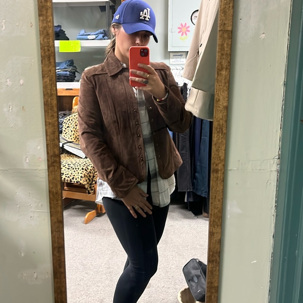 Dressbarn Brown Leather Jacket